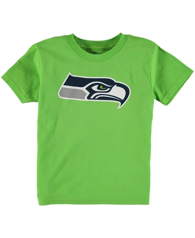 Outerstuff Preschool Girls And Boys Neon Green Seattle Seahawks Team Logo Short Sleeve T-shirt