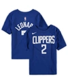 Nike Preschool Girls And Boys Kawhi Leonard Royal La Clippers Team Name Number T-shirt In Royal
