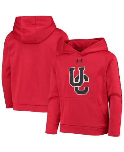 Under Armour Youth Boys And Girls Red Cincinnati Bearcats Fleece 2-hit Pullover Hoodie