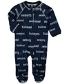 OUTERSTUFF INFANT BOYS AND GIRLS NAVY BLUE NEW ENGLAND PATRIOTS PIPED RAGLAN FULL ZIP COVERALL