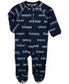 Outerstuff Infant Boys And Girls Navy Blue New England Patriots Piped Raglan Full Zip Coverall In Navy
