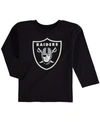 OUTERSTUFF PRESCHOOL BOYS AND GIRLS BLACK LAS VEGAS RAIDERS TEAM LOGO LONG SLEEVE T-SHIRT