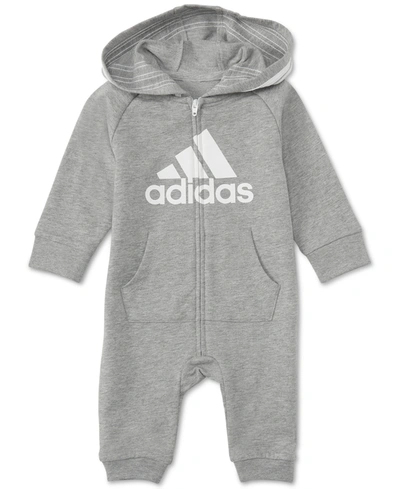 Adidas Originals Adidas Baby Neutral Logo Coverall In Gry Heathr