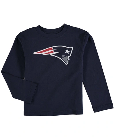 Outerstuff Preschool Boys And Girls Navy Blue New England Patriots Team Logo Long Sleeve T-shirt