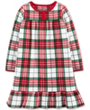 CARTER'S TODDLER, LITTLE & BIG GIRLS CHRISTMAS PLAID FLEECE NIGHTGOWN