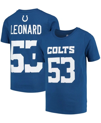 Outerstuff Youth Boys Darius Leonard Royal Indianapolis Colts Mainliner Name Number T-shirt In Royal Blue