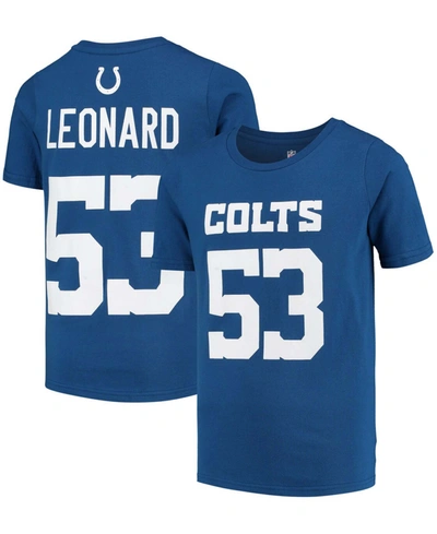 Outerstuff Kids' Youth Boys Darius Leonard Royal Indianapolis Colts Mainliner Name Number T-shirt In Royal Blue