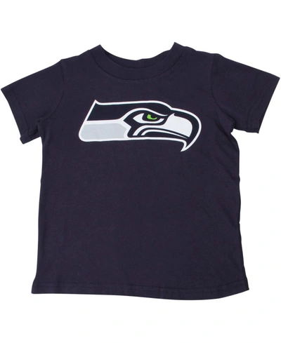 OUTERSTUFF TODDLER BOYS AND GIRLS SEATTLE SEAHAWKS COLLEGE NAVY TEAM LOGO T-SHIRT