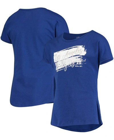 Outerstuff Girls Youth Royal Los Angeles Dodgers Brush Stroke Dolman T-shirt
