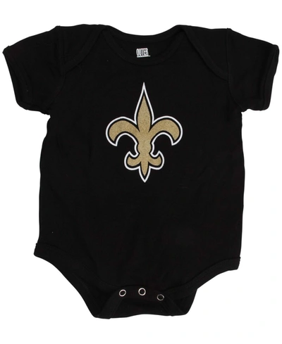 Outerstuff Newborn Black New Orleans Saints Team Logo Bodysuit
