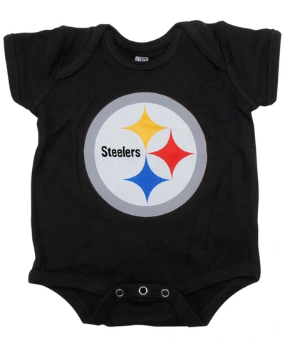 Outerstuff Newborn Black Pittsburgh Steelers Team Logo Bodysuit