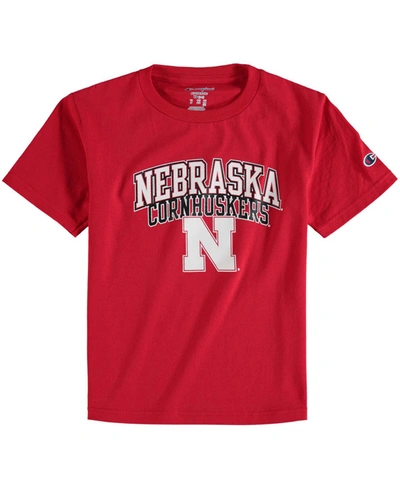 Champion Youth Boys Scarlet Nebraska Huskers Jersey T-shirt