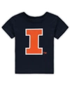 TWO FEET AHEAD INFANT NAVY ILLINOIS FIGHTING ILLINI BIG LOGO T-SHIRT