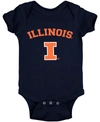 Two Feet Ahead Infant Navy Illinois Fighting Illini Arch Logo Bodysuit In Navy