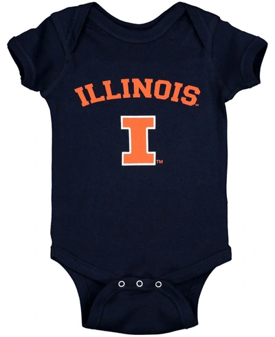 Two Feet Ahead Babies' Infant Navy Illinois Fighting Illini Arch Logo Bodysuit