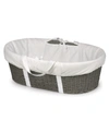 BADGER BASKET UNISEX WICKER-LOOK WOVEN BABY MOSES BASKET WITH BEDDING
