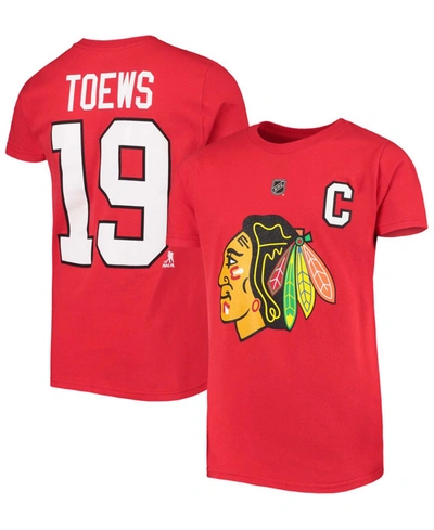 Outerstuff Youth Boys Jonathan Toews Red Chicago Blackhawks Captain Player Name Number T-shirt