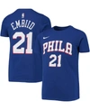Nike Big Boys And Girls Joel Embiid Royal Philadelphia 76ers Logo Name And Number Performance T-shirt In Royal