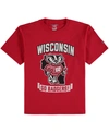 CHAMPION BIG BOYS RED WISCONSIN BADGERS STRONG MASCOT T-SHIRT
