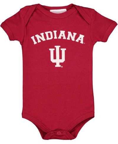 Two Feet Ahead Babies' Infant Boys And Girls Crimson Indiana Hoosiers Arch And Logo Bodysuit