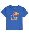 Two Feet Ahead Little Girls And Boys Royal Kansas Jayhawks Big Logo T-shirt In Royal