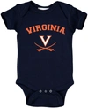 TWO FEET AHEAD INFANT BOYS AND GIRLS NAVY VIRGINIA CAVALIERS ARCH AND LOGO BODYSUIT