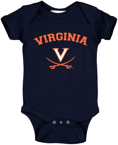 Two Feet Ahead Babies' Infant Boys And Girls Navy Virginia Cavaliers Arch And Logo Bodysuit