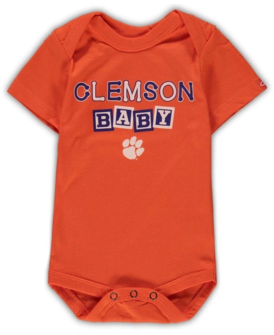 Garb Infant Boys And Girls Orange Clemson Tigers Baby Block Otis Bodysuit