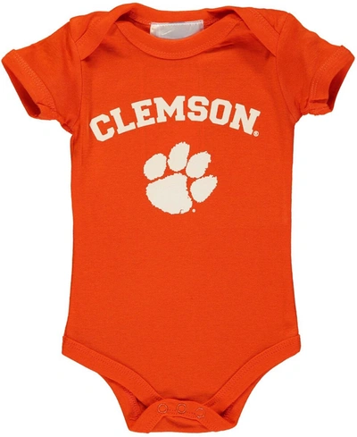 Two Feet Ahead Infant Boys And Girls Orange Clemson Tigers Arch And Logo Bodysuit