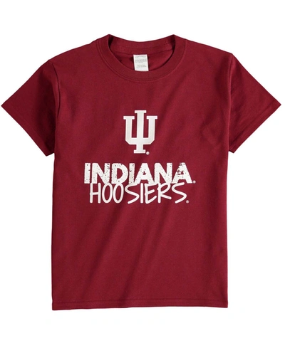 Two Feet Ahead Kids' Big Boys Crimson Indiana Hoosiers Crew Neck T-shirt