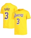 NIKE BIG BOYS AND GIRLS ANTHONY DAVIS GOLD LOS ANGELES LAKERS NAME AND NUMBER T-SHIRT