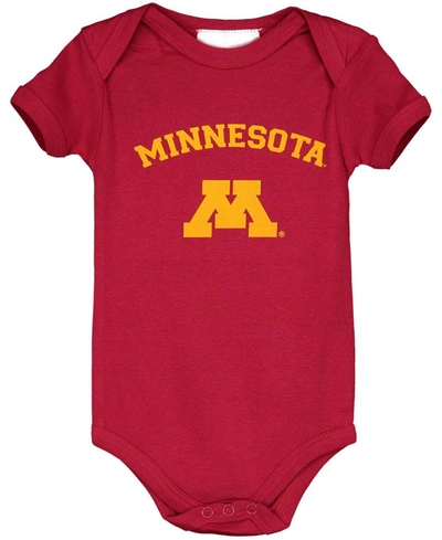 Two Feet Ahead Infant Boys And Girls Maroon Minnesota Golden Gophers Arch And Logo Bodysuit