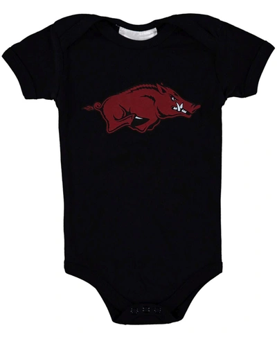 Two Feet Ahead Infant Boys And Girls Black Arkansas Razorbacks Big Logo Bodysuit