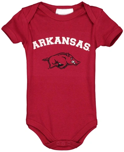 Two Feet Ahead Infant Boys And Girls Cardinal Arkansas Razorbacks Arch And Logo Bodysuit
