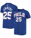 Nike Big Boys And Girls Joel Embiid Royal Philadelphia 76ers Logo Name And Number Performance T-shirt In Royal
