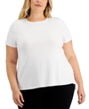 ALFANI PLUS SIZE SOLID T-SHIRT, CREATED FOR MACY'S