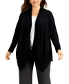 JM COLLECTION PLUS SIZE OPEN-FRONT CARDIGAN, CREATED FOR MACY'S