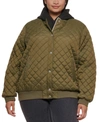 Levi's Plus Size Quilted Bomber Jacket In Army Green