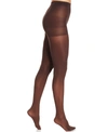 Hue 30 Denier Sheer Coverage Control Top Tights In Espresso- Nude