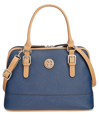 Giani Bernini Saffiano Dome Satchel, Created For Macy's In Navy