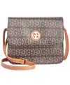 Giani Bernini Block Signature Crossbody Organizer, Created For Macy's In Brown Signature/silver