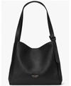Kate Spade Knott Pebbled Leather Large Shoulder Bag In Black