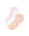 Stems Women's Cozy Ankle Socks, Pack Of 3 In Ivory/rose/pink