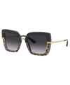 Dolce & Gabbana Dolce And Gabbana Grey Gradient Butterfly Ladies Sunglasses Dg4373 32448g 52 In Top Black On Print Leo/black/grey Gradie