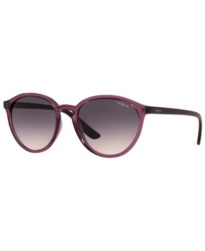 Vogue Women's Sunglasses, Vo5374s 55 In Violet Transparent/pink Gradient Dark Gr