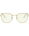 Ray Ban Ray-ban Unisex Photochromic Evolve Square Blue Light Glasses, 50mm In Legend Gold