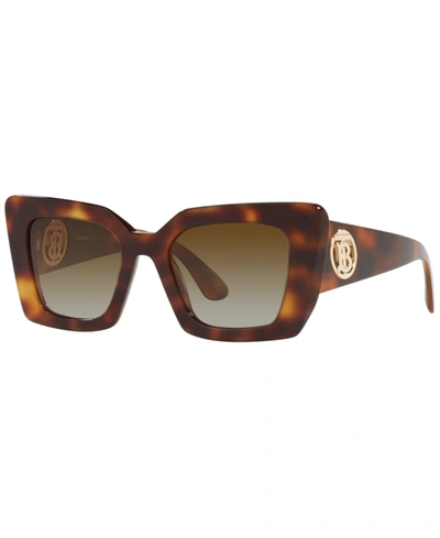 Burberry Be4344 Daisy Square-frame Acetate Sunglasses In Brown