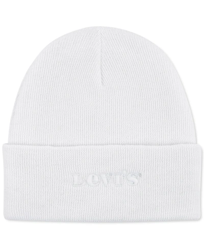 Levi's Cotton Logo Beanie In Regular White