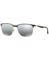 Ray Ban Ray-ban Sunglasses, Rb3569 In Gold Top Black / Grey Mirror Silver Grad