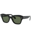 Ray Ban State Street Sunglasses Black Frame Green Lenses Polarized 49-20 In Black